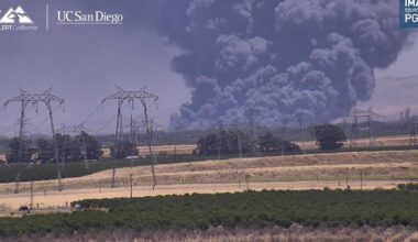 Tracy warehouse fire produces large black plume of smoke; building evacuated