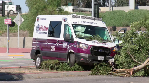 Ambulance stolen out of Tulare County crashes on Rosedale Hwy near Hwy 99 in Bakersfield