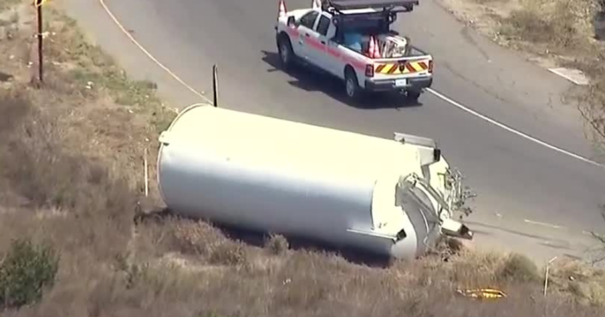 Fallen tank forces closure of SR-76 ramp to I-15 in north San Diego County