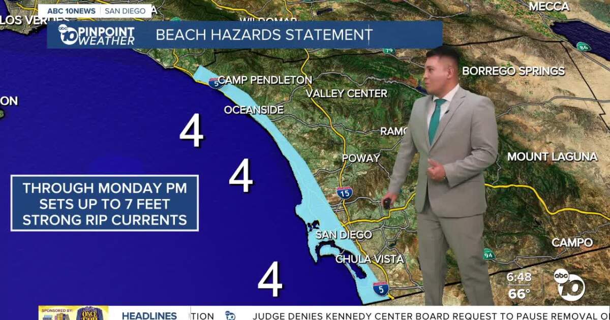 Warm weekend ahead for San Diego, but watch for strong rip currents at beaches