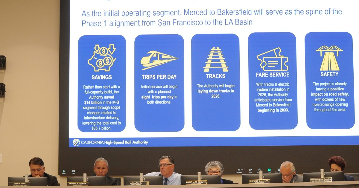 California High-Speed Rail board approves business plan that suggests moving downtown Merced station