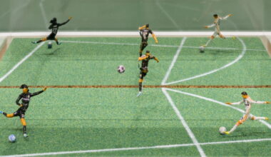 He's been making 1-inch soccer players out of gum wrappers since age 10 — see them at LACMA