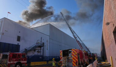 Los Angeles warehouse fire prompts shelter-in-place orders due to risky air