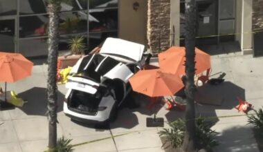 Woman pinned under Tesla in fatal crash at SoCal shopping center