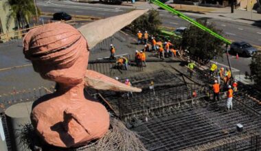 Who made 'Pinky,' the screeching bird atop Eagle Rock's Pillarhenge?