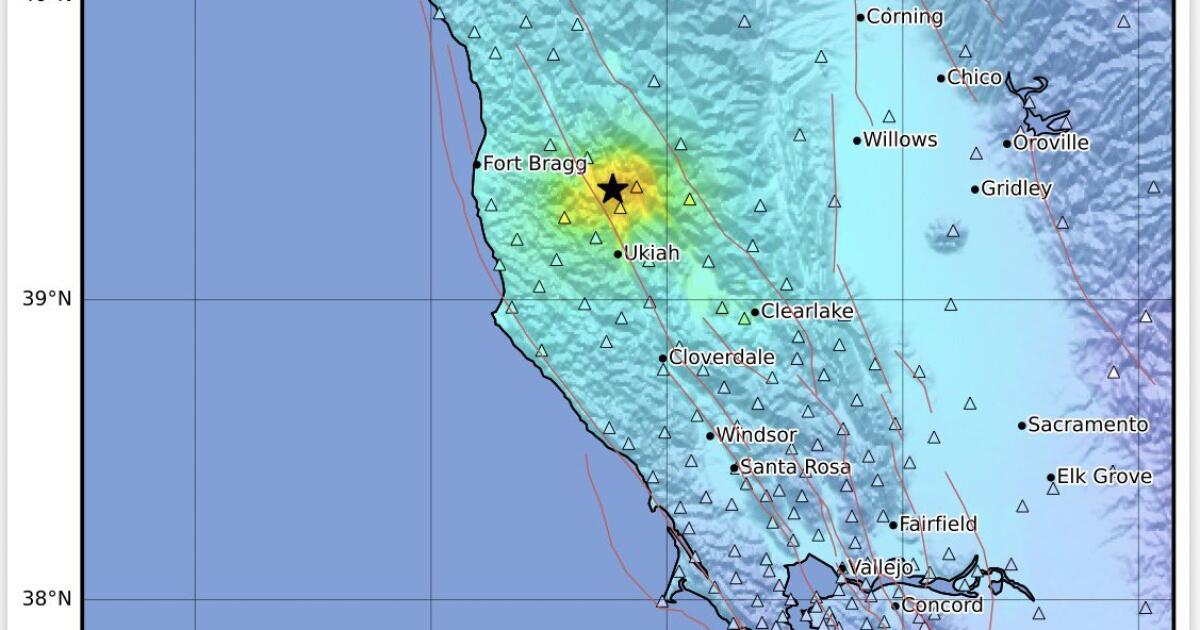 Magnitude 5.6 earthquake shakes Northern California, hitting Mendocino County
