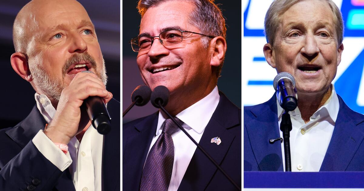 Hilton and Becerra lead California governor's race; Steyer faces elimination