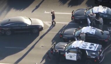 Double-murder suspect caught after CHP deploys spike strips, uses PIT maneuver