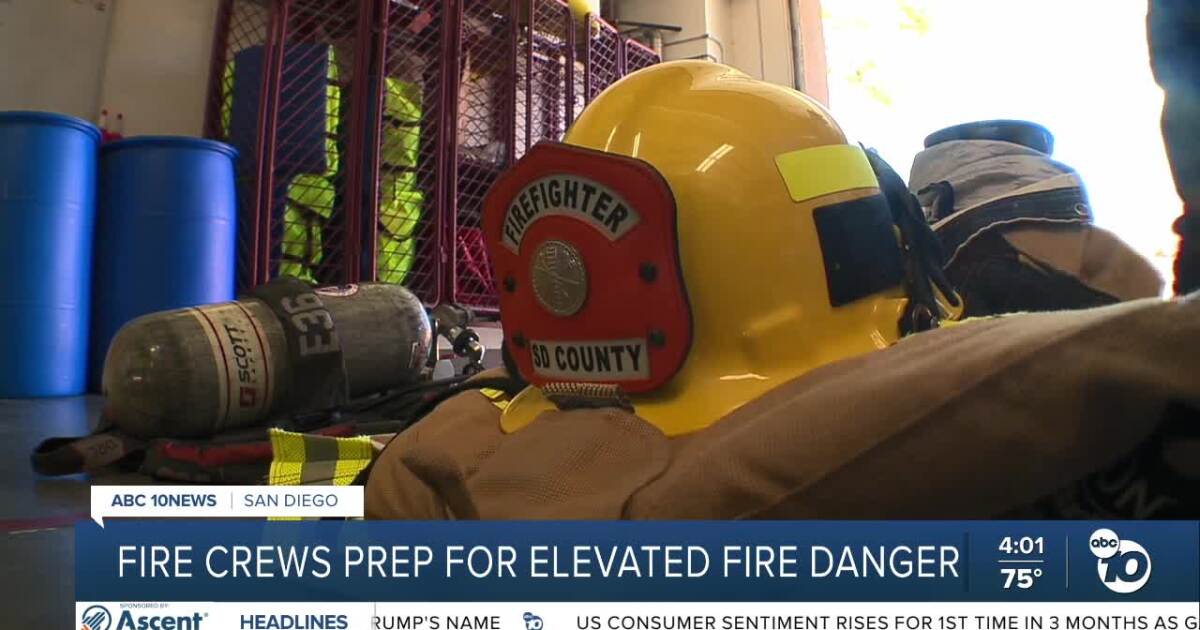 San Diego County fire crews prepare for elevated fire danger as heat moves in