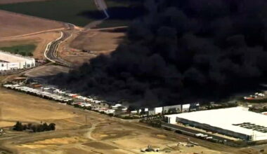 Unhealthy Air Quality in California City as Huge Warehouse Fire Burns for 3rd Day