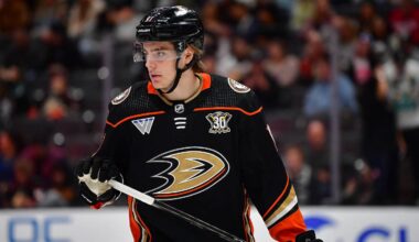 Oct 19, 2023; Anaheim, California, USA; Anaheim Ducks center Leo Carlsson (91) against the Dallas Stars during the second period at Honda Center. Mandatory Credit: Gary A. Vasquez-USA TODAY Sports