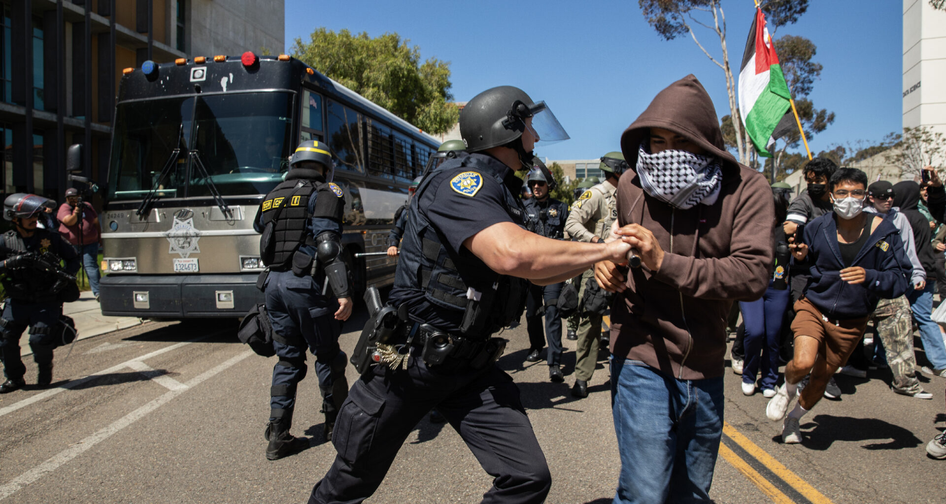 California colleges reveal their military weapons