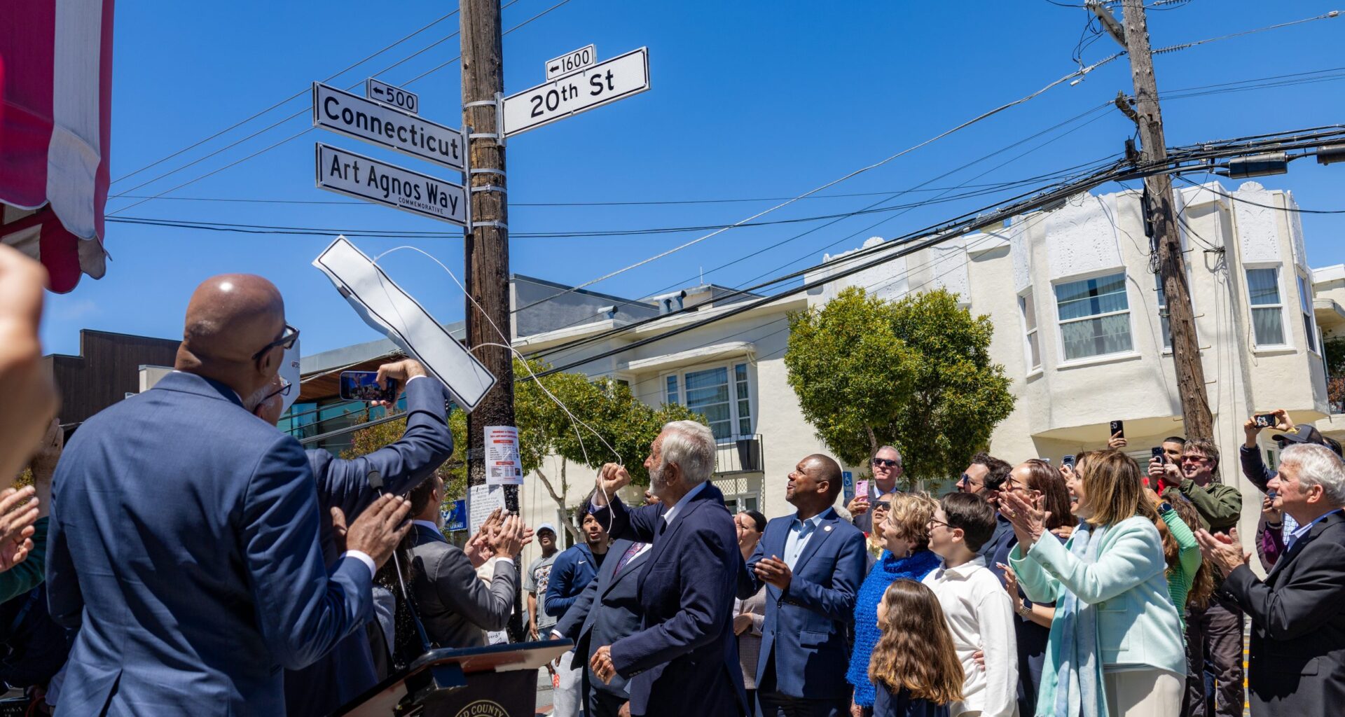 Connecticut and 20th is now ‘Art Agnos Way.’ From this perch, our former mayor oversees a changing city. 