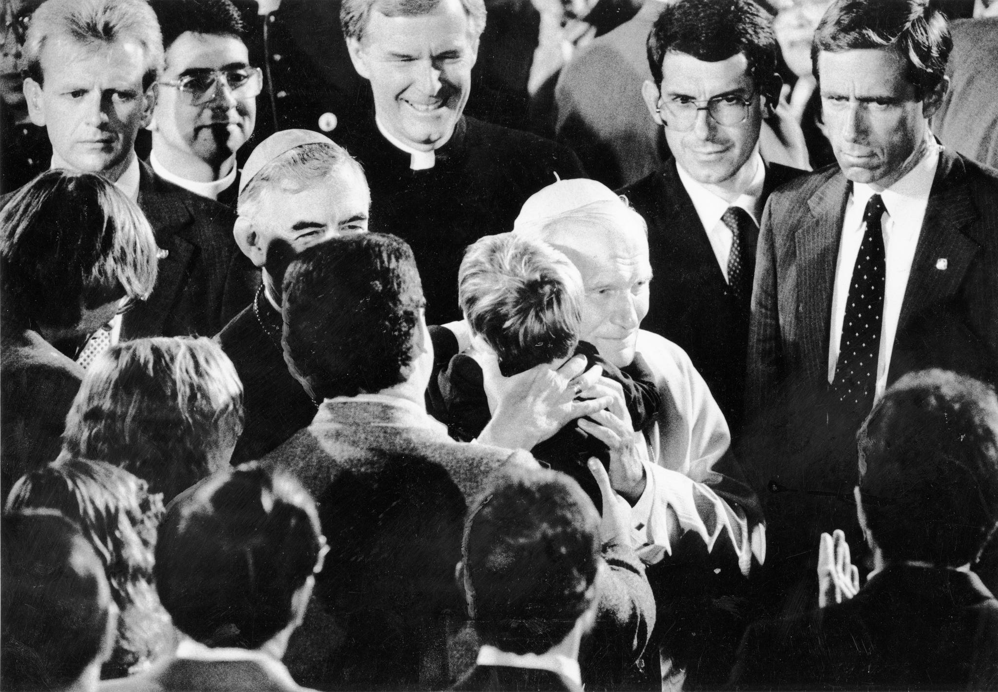 the pope hugs 4 yearold aids victim brendan o'rourke at mission dolores in san francisco photo taken sept 17, 1987the pope hugs 4yearold aids victim brendan o'rourke at mission dolores in san francisco photo taken sept 17, 1987 photo by eric lusesan francisco chronicle via getty images
