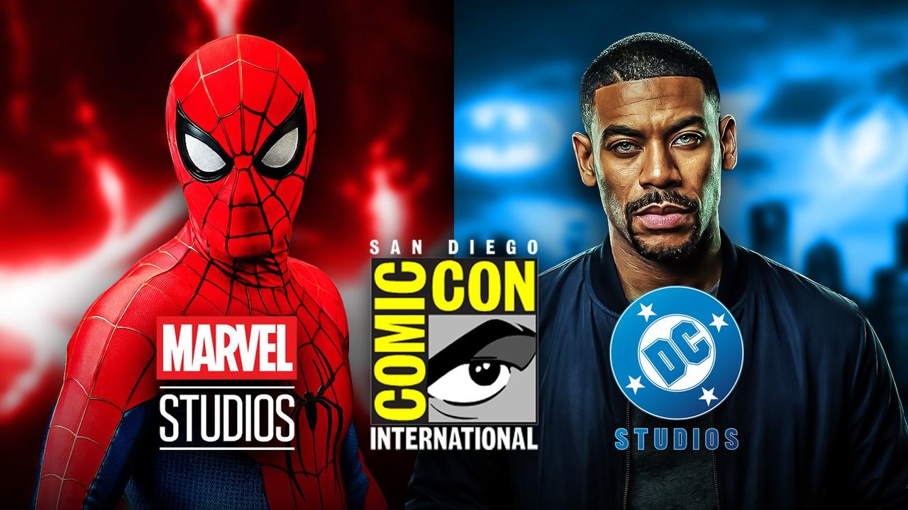Spider-Man, Green Lantern John Stewart, Logos for Marvel Studios, DC, San Diego Comic Con