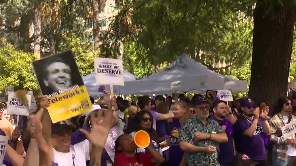 California state workers protest return-to-office mandate