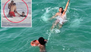 Swimmers are suddenly dragged out to sea by powerful waves off Venice Pier in California
