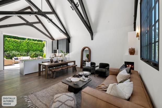 Upper level leads to an expansive patio.