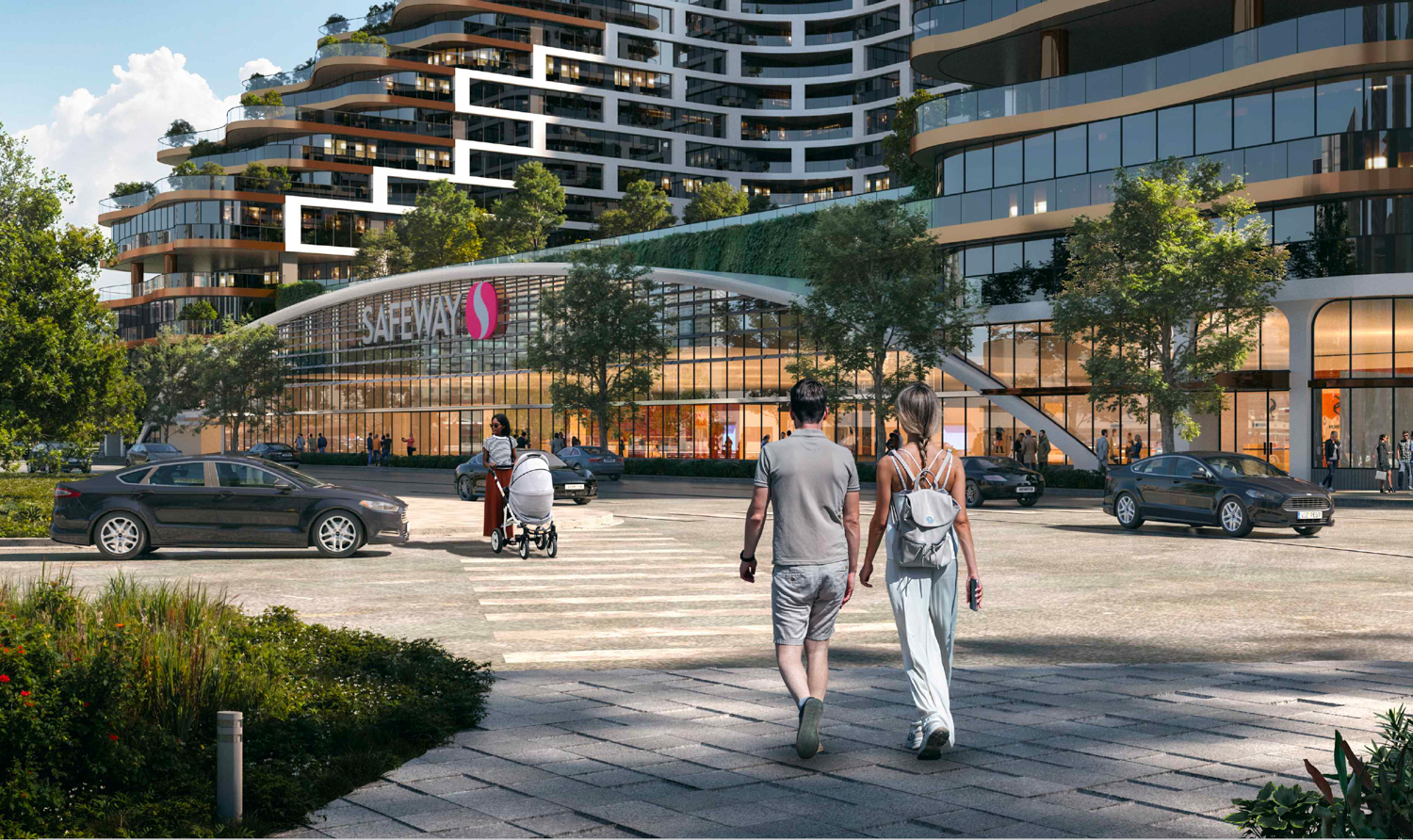 15 Marina Boulevard pedestrian view, rendering by Arquitectonica