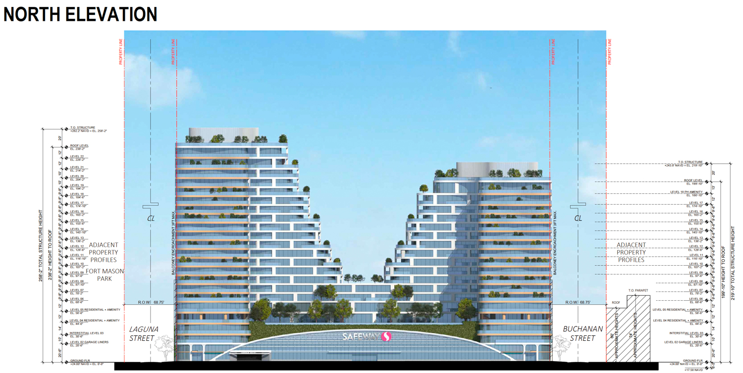 15 Marina Boulevard vertical elevation, illustration by Arquitectonica