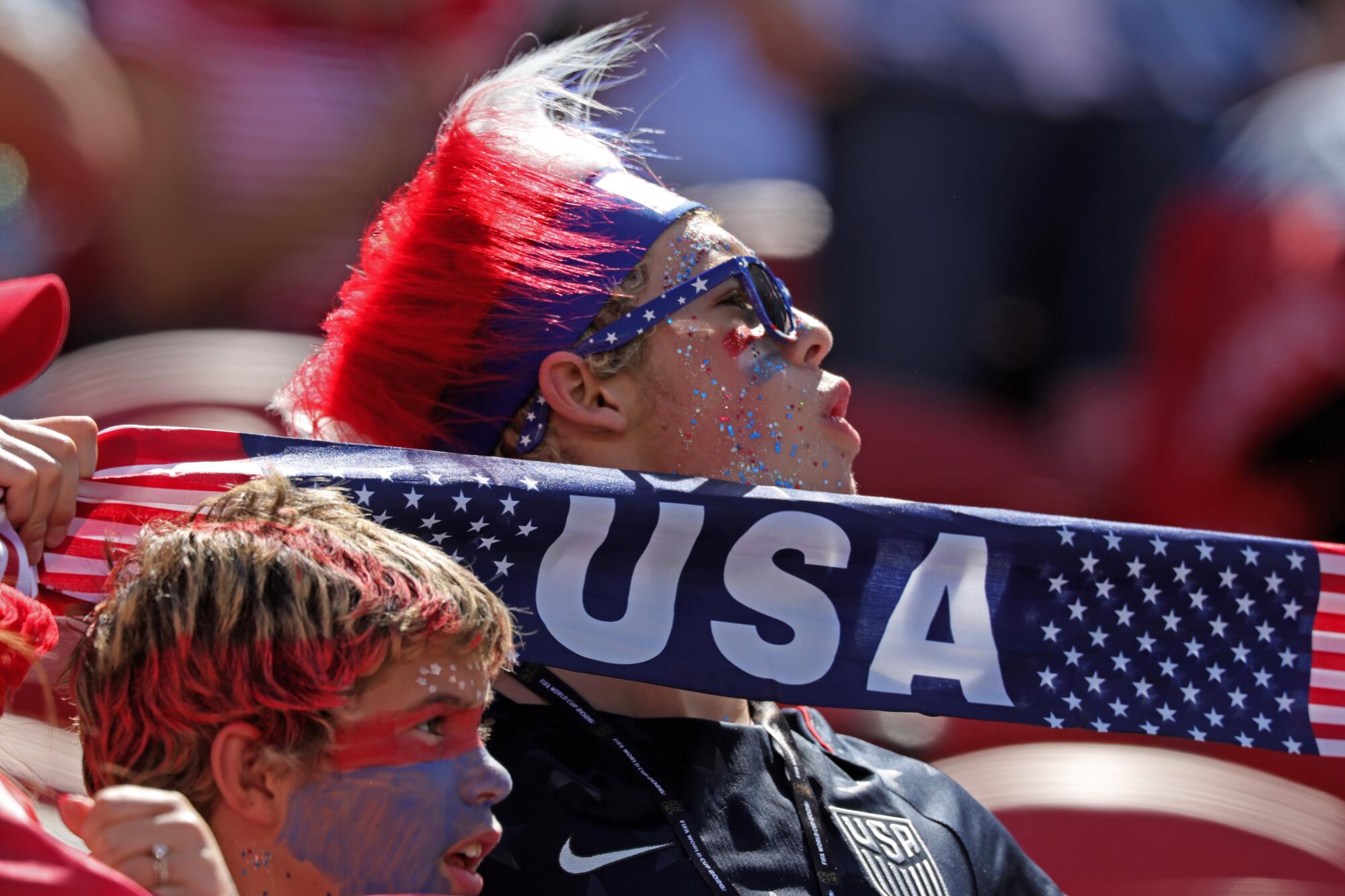 U.S. fans before a World Cup match against Bosnia-Herzegovina at Levi's Stadium on Wednesday.