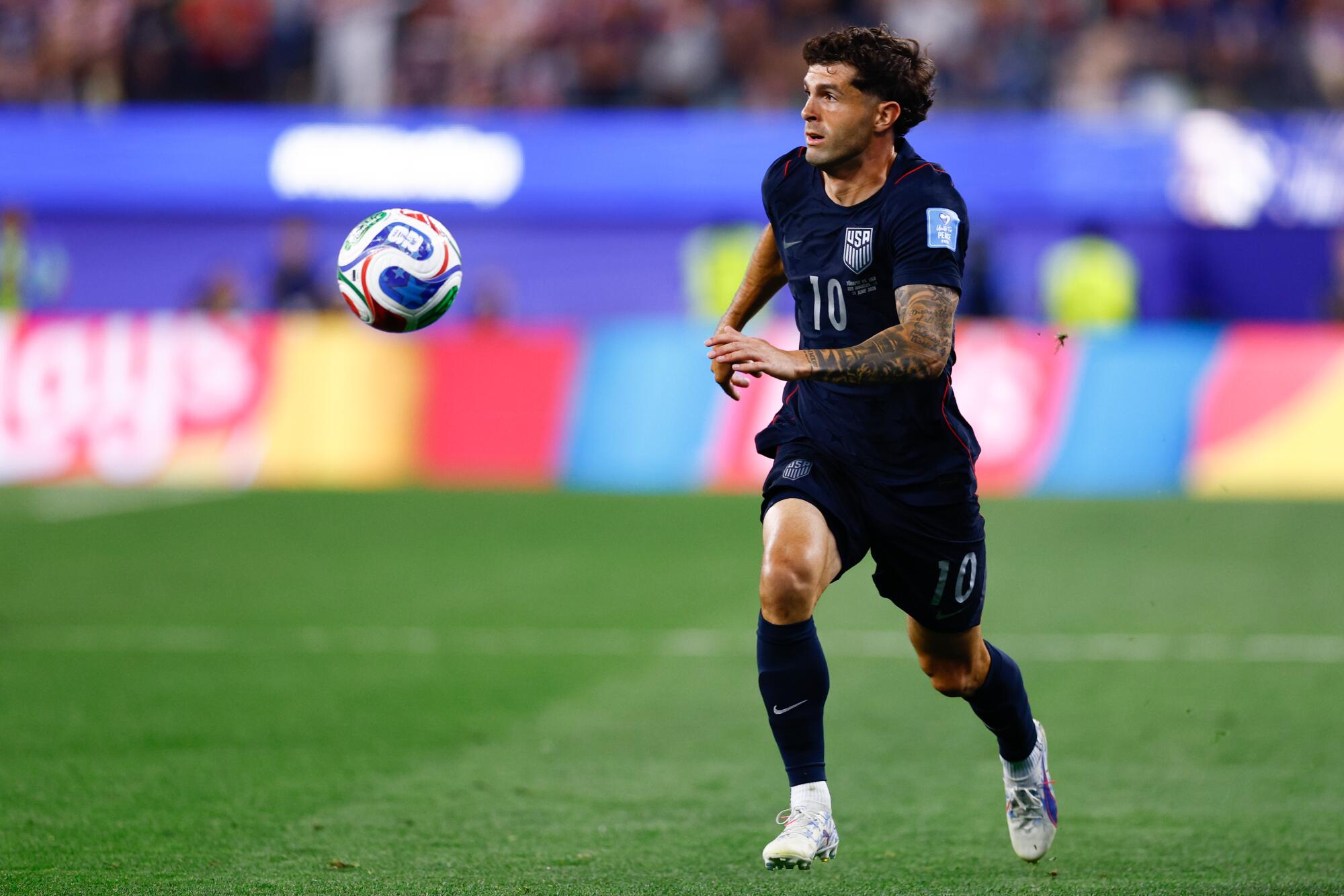 U.S. forward Christian Pulisic during the second half of a World Cup group stage match against Turkey at SoFi Stadium.