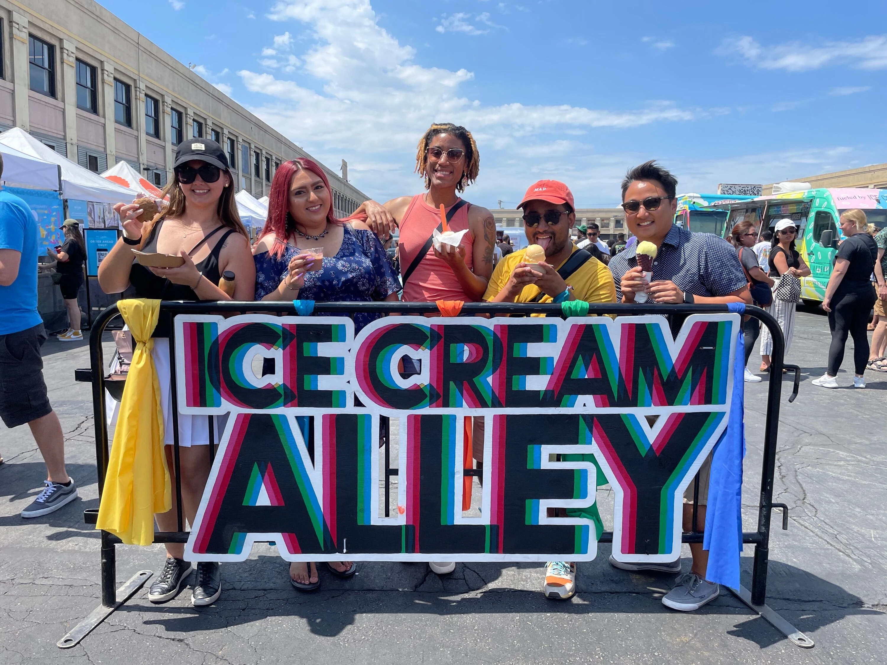 A group of people at Smorgasburg's Ice Cream Alley