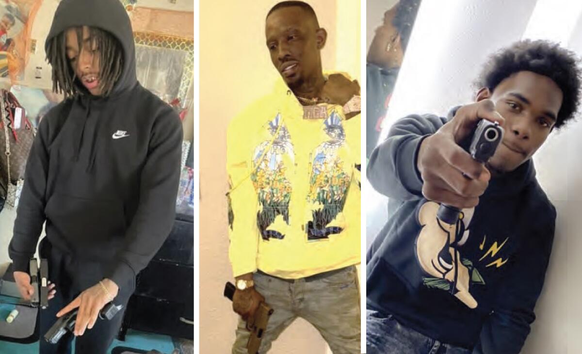 Images taken from court filings show publicized possession of firearms by the Hoovers.