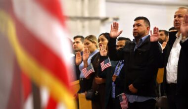 Aboard Alameda’s USS Hornet, 76 immigrants become U.S. citizens ahead of America’s 250th birthday