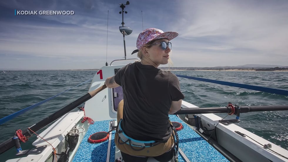 Kelsey Pfendler, 32, made a solo rowing journey from California to Hawaii in just 43 days,...