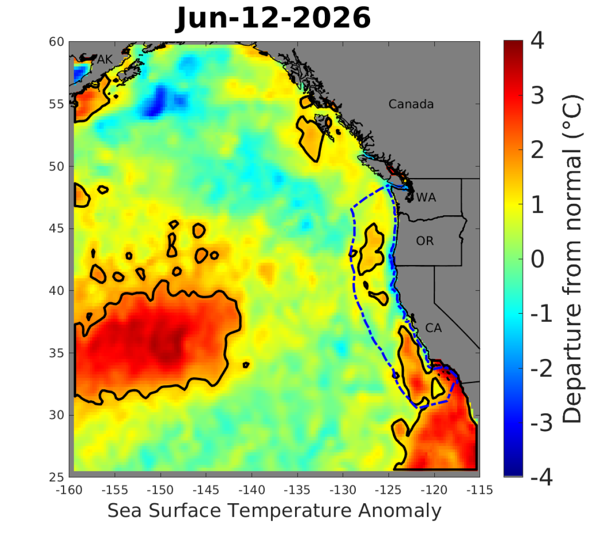 Map of marine heat wave.