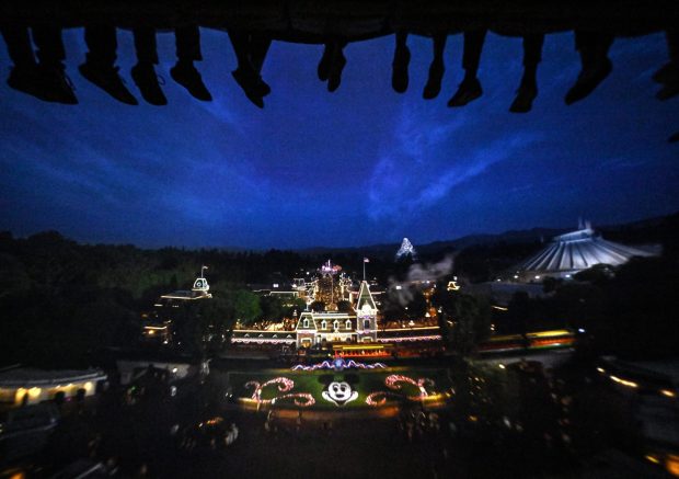 Riders approach Disneyland during opening day of Soarin' Across America at Disney California Adventure in Anaheim on Thursday, July 2, 2026. The patriotic nod to the United States' Semiquincentennial temporary replaces Soarin' over the World. (Photo by Jeff Gritchen, Orange County Register/SCNG)