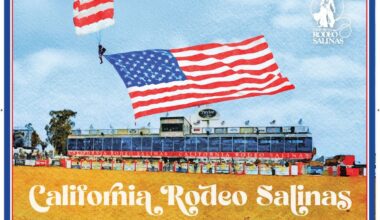 2026 California Rodeo Salinas poster captures iconic US flag descent