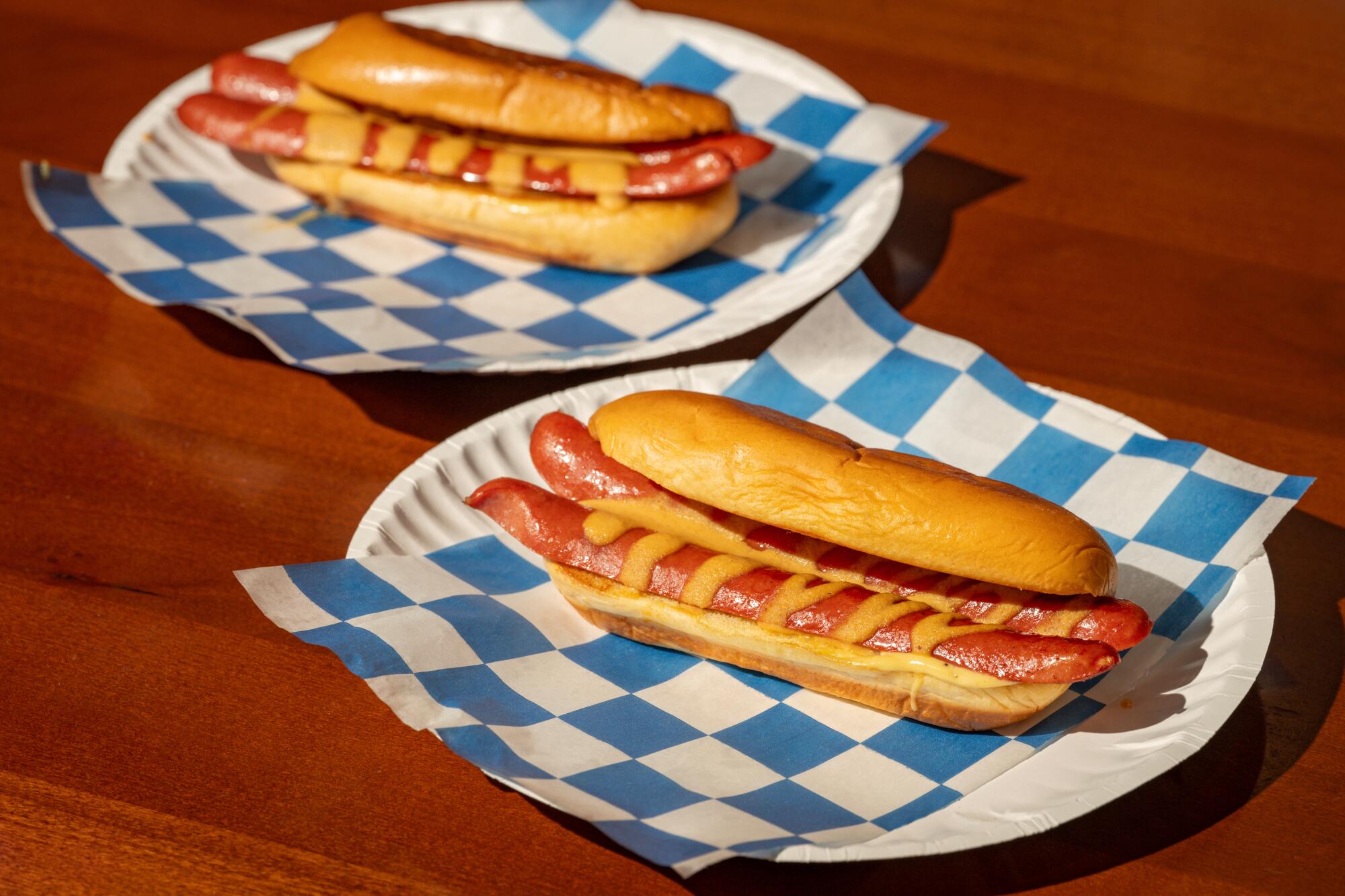 LaSorted's all-beef flat-top hot dog at its Chinatown location in Los Angeles. 