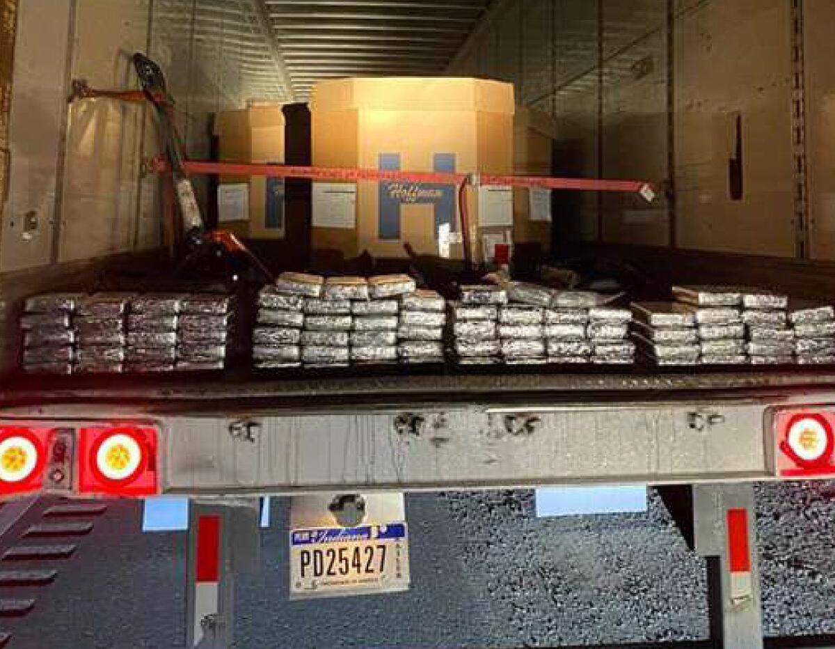 Stacks of cocaine inside a truck