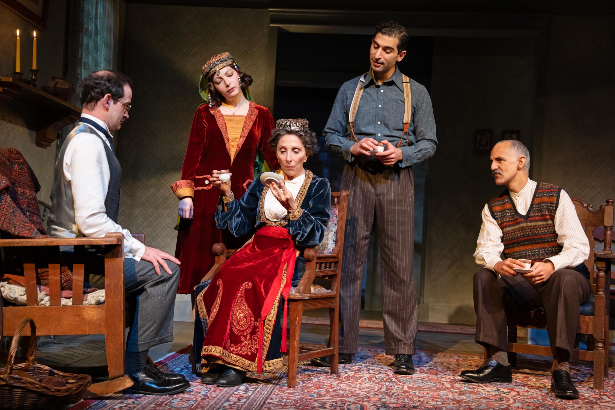Will Brill, from left, Tamara Sevunts, Andrea Martin, Raffi Barsoumian and Nael Nacer in "Meet the Cartozians."
