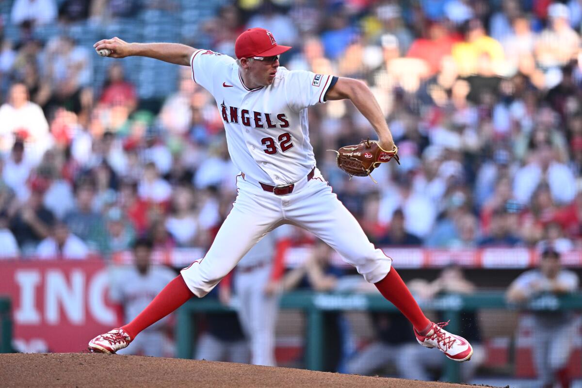Angels pitcher Ryan Johnson delivers during the first inning.
