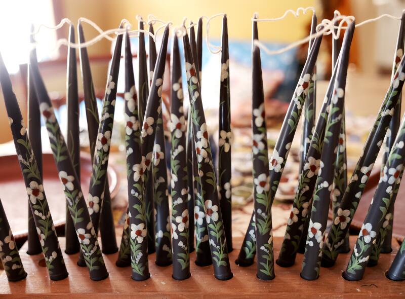 floral prainted taper candles 