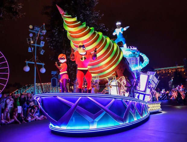 The new Incredibles float during the Paint the Night Parade at Disney California Adventure Park in Anaheim, CA, on Thursday, June 21, 2018. (Photo by Jeff Gritchen, Orange County Register/SCNG)