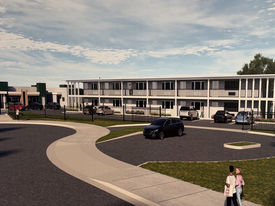 A rendering of Davu Village as it will appear upon completion in the fall of 2027, captured at the groundbreaking ceremony on Wednesday, June 24, 2026.