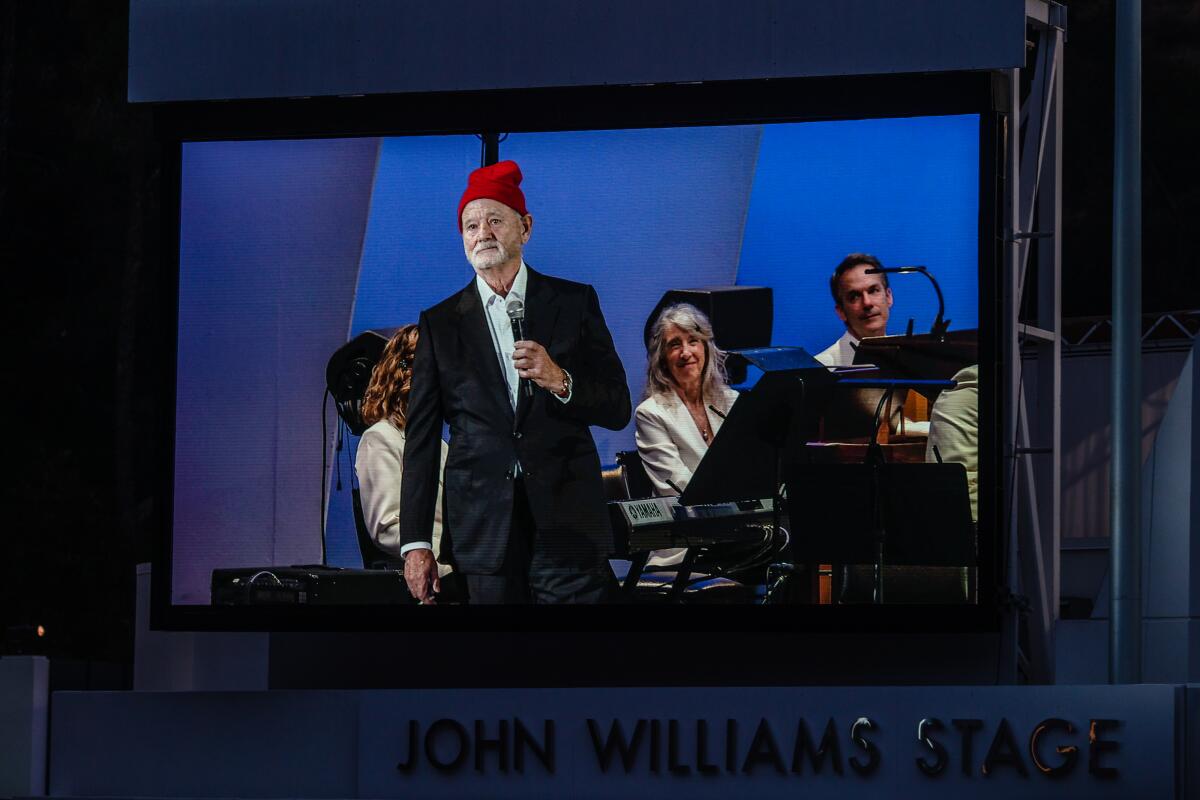 Actor and Host Billy Murray speak at Music of Wes Anderson show at the Hollywood Bowl.