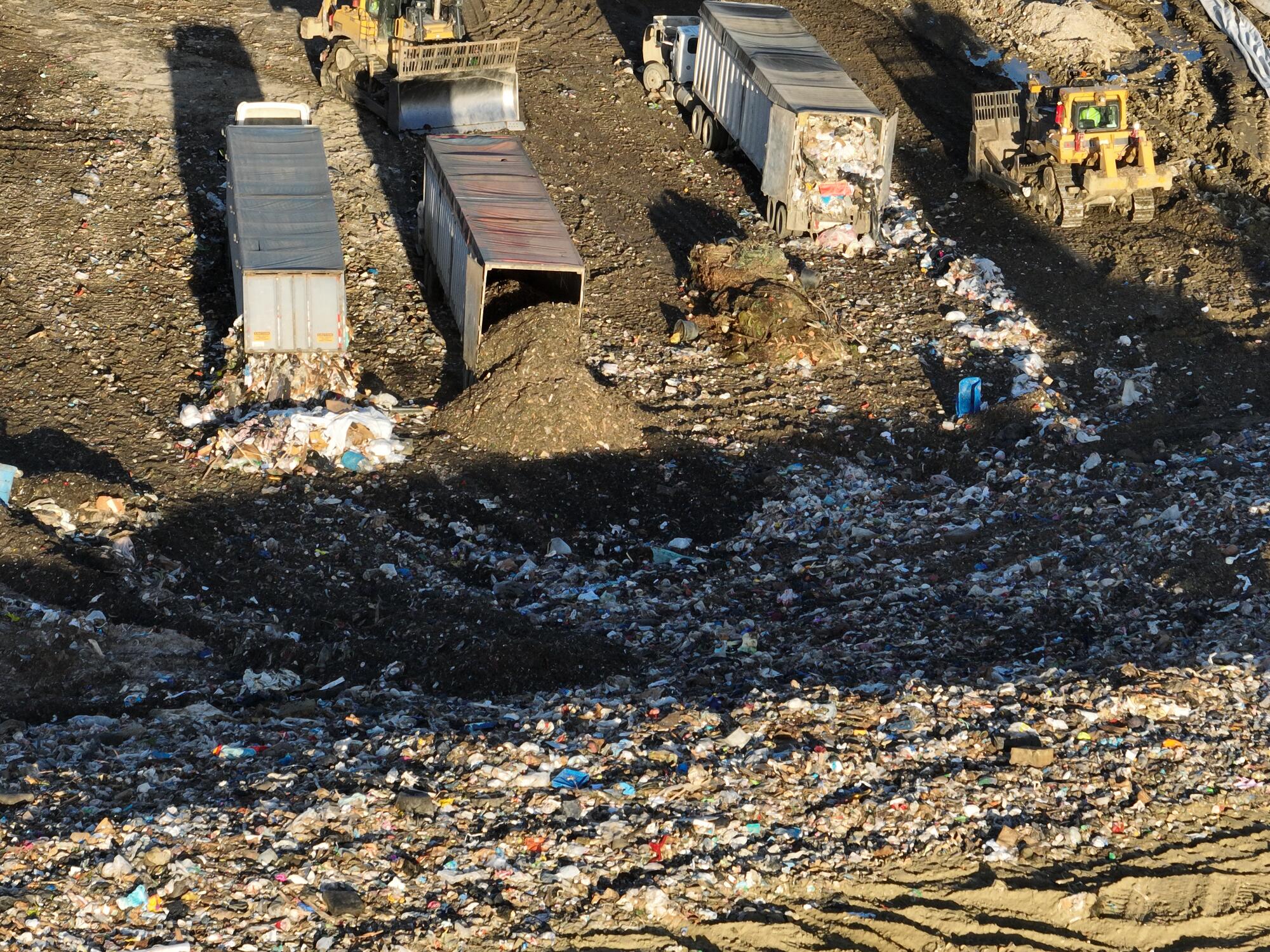 An aerial view of the Chiquita Canyon landfill in Castaic, photographed in February 2024.