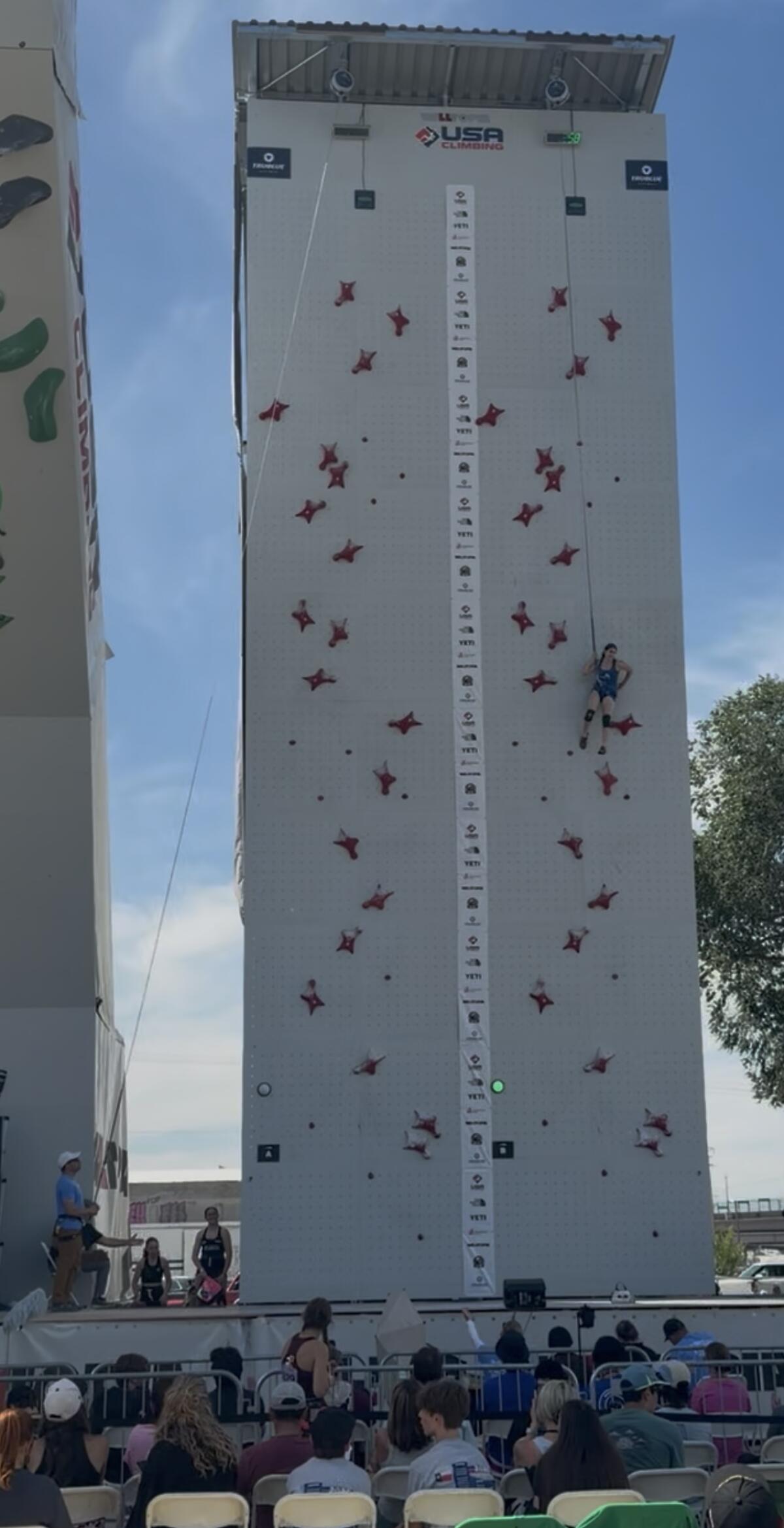 Woodbridge senior Maddi Haferling won a gold medal in speed climbing.