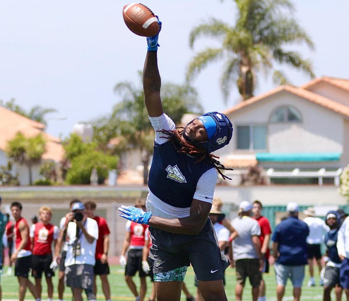 St. John Bosco's Prentice Jones Jr. knocks down a pass during Saturday's Battle at the Beach.