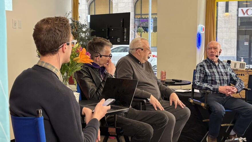 Patrick Batt speaking at a panel during a KALW live event.