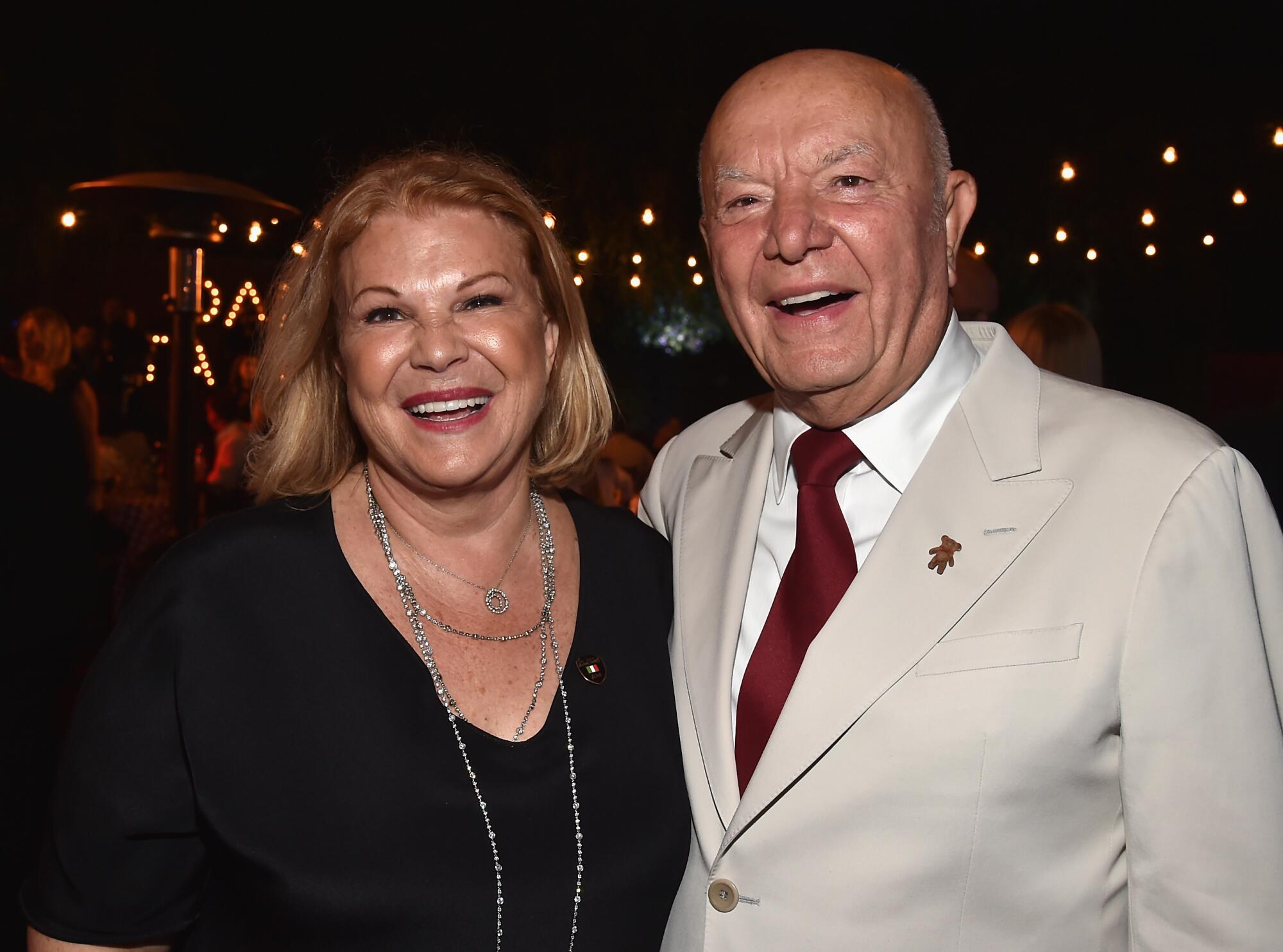 Restaurateurs Sonja Perencevic and Dan Tana at the restaurant's 50th anniversary party in 2014