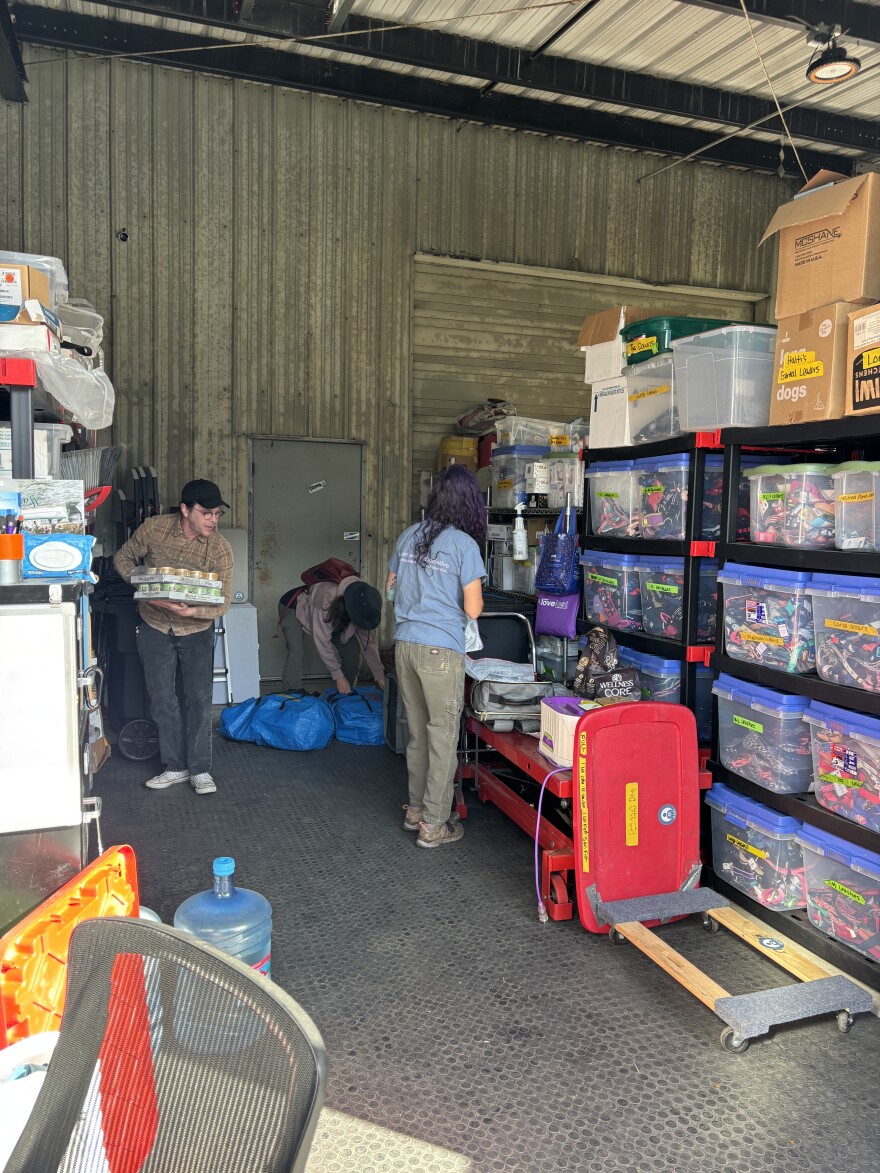 HAPI's East Oakland headquarters is stuffed with donated collars, harnesses, toys, and treats.