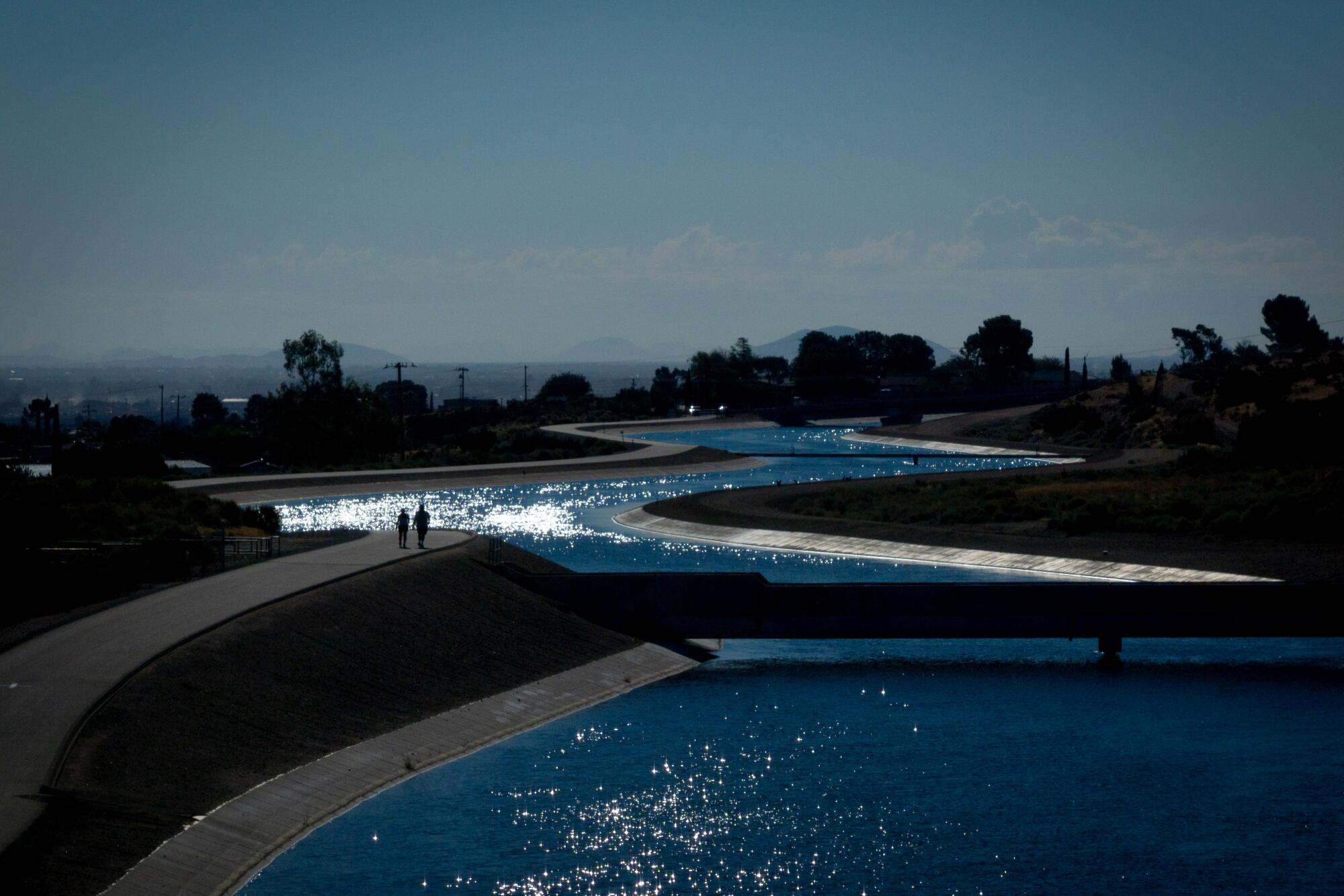 The California Aqueduct is seen over the San Andreas fault.
