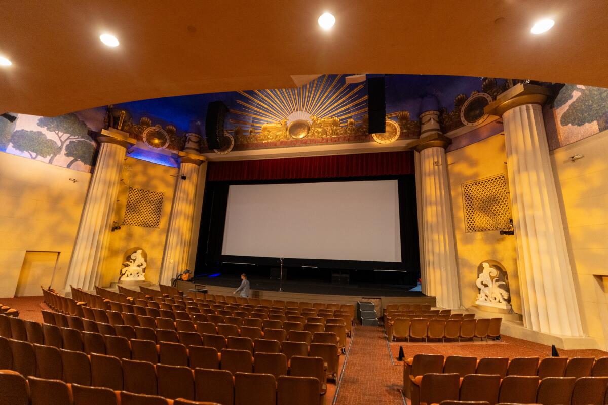 An interior view of the historic Alex Theatre.