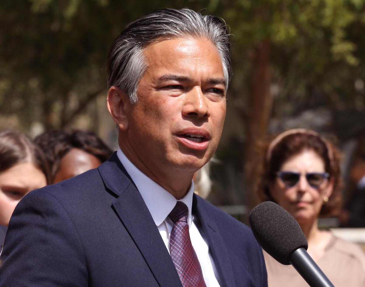 California Attorney General Rob Bonta in July 2022.  (Genaro Molina / Los Angeles Times)